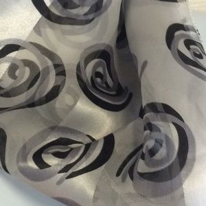 Black ,white & gray swirl scarf 100% polyester